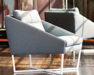 CABOT Wren office furniture gray arm chair with metal base for commercial office