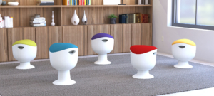 Erg international office furniture modern low stools in bright colors for commercial office