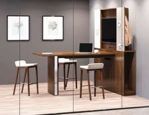 JSI office furniture private collaborative space with stool seating