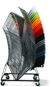 9 to 5 stacking colorful guest chairs with metal base