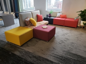 AIS modular colorful bench seating and ottoman
