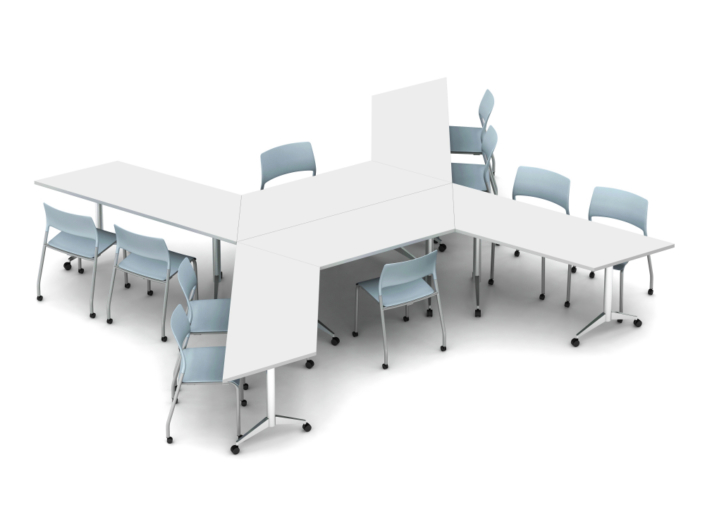 AIX U shaped modular conference table with office chairs