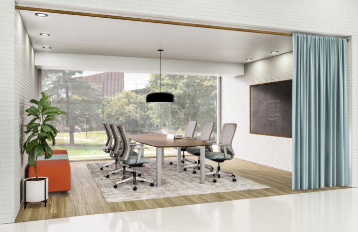 AIS modern open conference room with task chairs