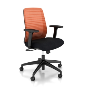 AIS office chair with orange mesh back
