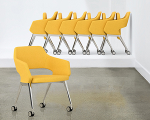 Arcadia nesting yellow modern guest chairs