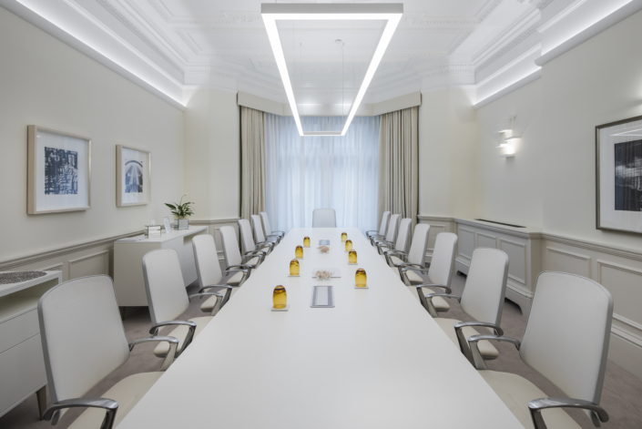 Boss Design custom white conference table