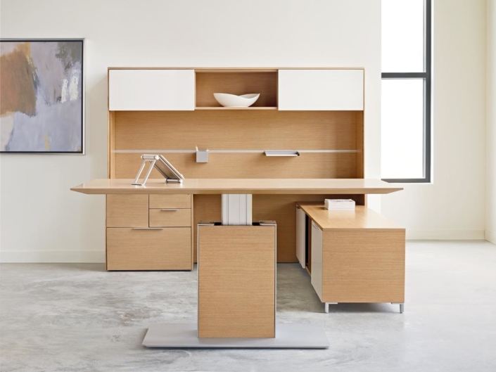 Darran private office with sit or stand adjustable desk