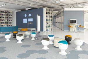 ERG International modern cushioned stools for office space