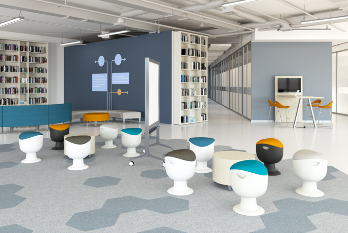 ERG International modern cushioned stools for office space