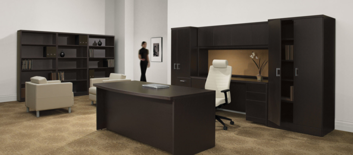 Global furniture executive desk with storage