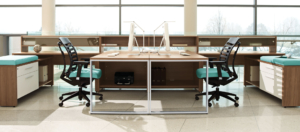 Modern clean open concept desks