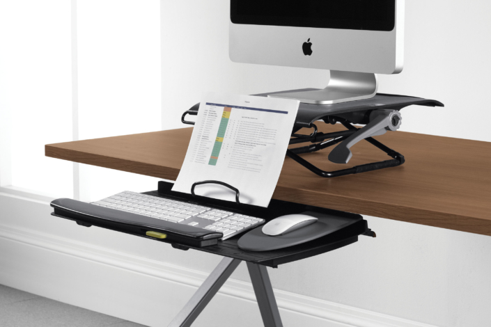 Global furniture ergonomic keyboard and mouse tray