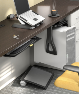 Global furniture ergonomic keyboard tray and footrest