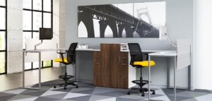 Hon workstations with executive stools
