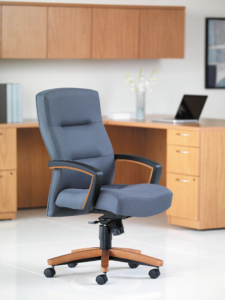 Hon blue upholstered executive chair for private office