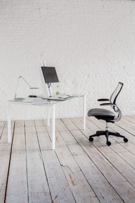 Humanscale white sit or stand desk