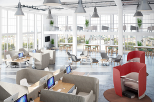 Boss Design open concept office interior Central Oregon