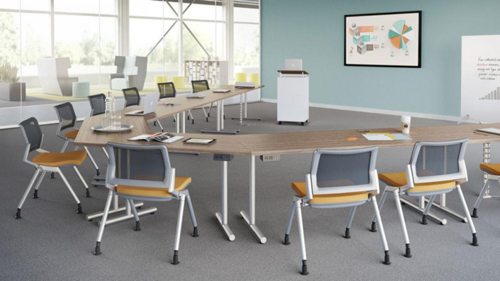 OFS U shaped conference table for zoom calls and collaboration