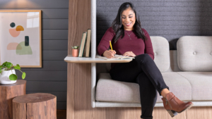 OFS modern lounge seating and desk