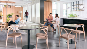 OFS cafe tables and chairs for employee break area
