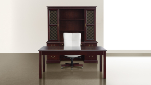 OFS traditional custom dark wood executive desk