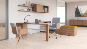 OFS modern private office with L shaped executive desk