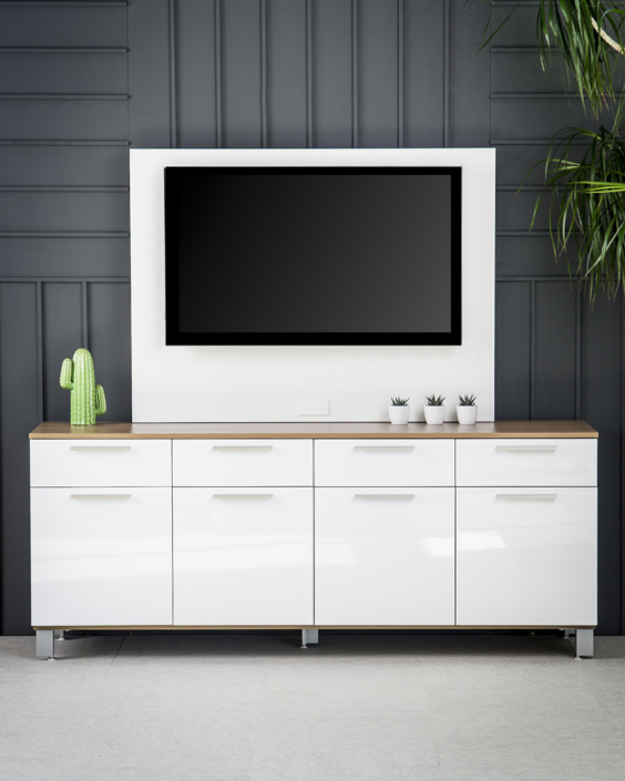 Rouillard credenza with storage drawers and cabinets