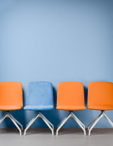 Rouillard colorful guest chairs