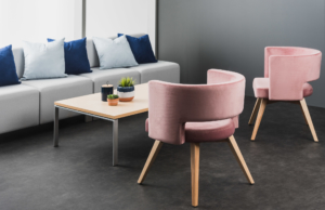 Rouillard lounge seating bench and modern arm chair