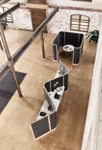 Darran room and desk divider for private focus areas