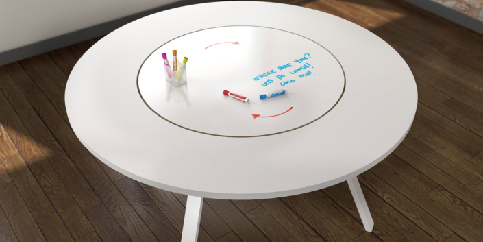 Watson round white board table