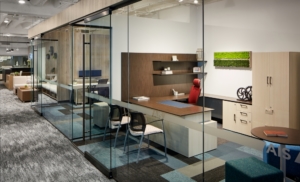 AIS Private office with U shaped executive desk and storage