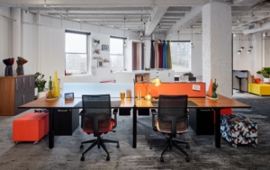 AIS modern bench desking with dividers