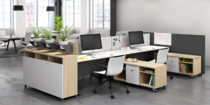 Watson bench desking workstations with storage