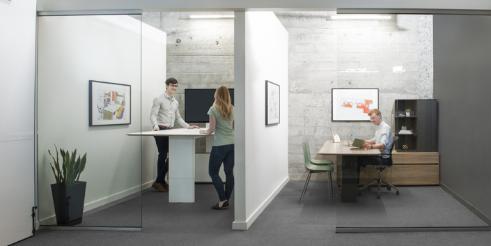 Watson semi-private collaborative space in office interior
