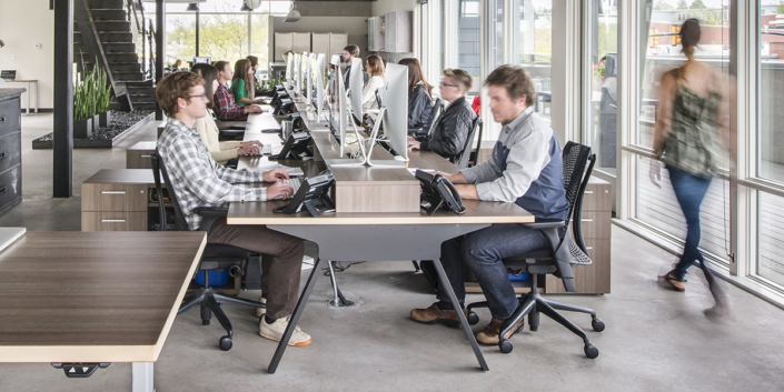 Watson bench desking for space efficiency