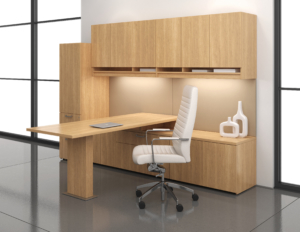 Krug office furniture executive desk with modern upholstered chair