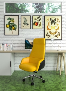 Nightingale executive office space with custom upholstered chair