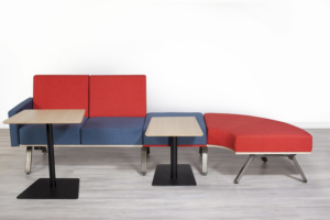 ADI furniture manufacturer red and blue commercial sofa with tables
