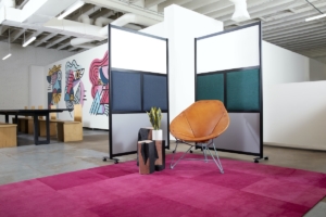 Loftwall colorful office space with custom room dividers